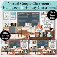 Editable Virtual Classroom Google Classroom Virtual Bitmoji Etsy In 2020 Virtual Classrooms Google Classroom Interactive Classroom