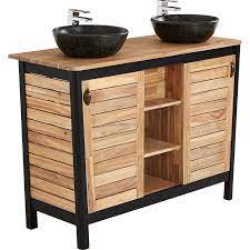 meuble de salle de bains en acacia massif 120cm alinea meuble sous vasque mobilier de salon et meuble sous lavabo