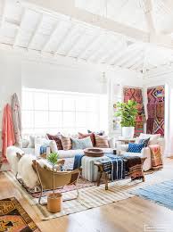 Amongst the calm, homespun feel of a linen sofa, sisal rug and vintage pallet. 85 Inspiring Bohemian Living Room Designs Digsdigs