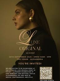 This Sunday We are excited to be showcasing at the upcoming Luxe original  event in Sydney