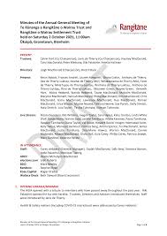 Minutes of the Annual General Meeting of Te Rūnanga a Rangitāne o Wairau  Trust and Rangitāne o Wairau Settlement Trust hel