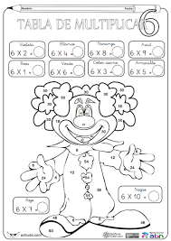 Tablas De Multiplicar Para Colorear