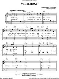 Beatles Yesterday Beginner Sheet Music For Piano Solo Pdf In 2020 Piano Music Easy Piano Sheet Music Free Piano Sheet Music