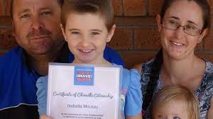 Brave eight year old “Shaves for a Cure”