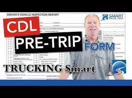cdl pre trip inspection form