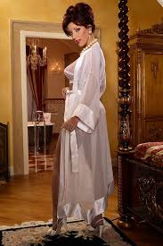 With Suspenders Secret In Lace Night Gown Sheer Clothing