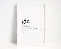 Gin Definitie Wall Afdrukken Decor Van Het Huis Kunst Aan De Etsy Kitchen Prints Wall Prints Gin