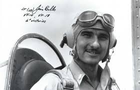 James Jim Billo signed 8x10 glossy b/w photo WWII Ace pilot VF-18 SN 6V