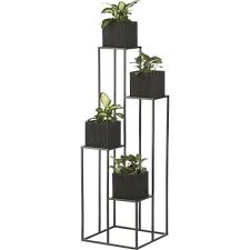 Quadrant Plant Stand With Four Planters Crate And Barrel Plant Decor Garden Containers Tiered Planter