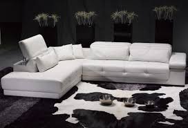 Black And White Leather Sectional Cool White Leather Sectional Sofas On Furniture White Leather Sectional Sofa
