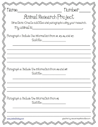 Animal Report Paragraph Organizer Science Writing Third Grade Lesson Plans Research Projects