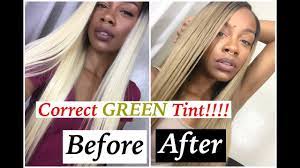 How To Color Hair Ash Blonde How To Correct Green Tint Using Ketchup Youtube