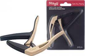 Amazon.com: Stagg SCPX-CU CLWOOD Curved Trigger Capo for Acoustic or  Electric Guitar-Light Wood : Musical Instruments