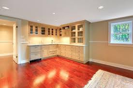 This is a little lower than the brazilian cherry due to the wood being softer, therefore less durable. Basement With Cherry Red Wood Floor And Small Kitchen Homeyou