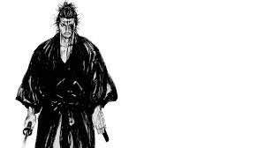 Wallpaper ID: 137956 / Vagabond, samurai, Miyamoto Musashi, Japan, kimono,  simple background, manga, monochrome, katana Wallpaper