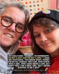 🌈 Comedian Rosie O'Donnell, age 63 & mum of 5 children, “revealed her  shock reaction to her youngest child, Clay, 12, who is adopted, coming out  as nonbinary. She detailed the moment