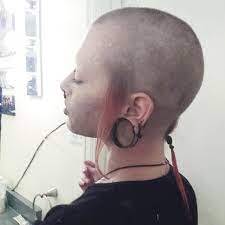 Young Woman With Shaved Head Earlocks And Rattail Headshave Girl With Rat Tail Bald Girl How To Draw Eyebrows Alternative Hair