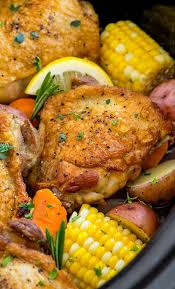 Slow Baked Chicken Thighs Recipe Magic Skillet Recipe Chicken Thigh Recipes Crockpot Slow Cooker Chicken Thighs Crockpot Recipes Slow Cooker