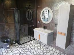 Pierre Cardin Pio Antrasit Banyo Dolabi Zemin Ikbal Cini Duvarlar Seramiksan Oksit Kabinet Dusakabin Boochi Asma Klozet Ve A Banyo Dolabi Kucuk Banyo Banyo