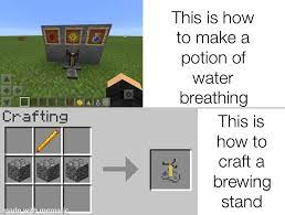 Add an 'awkward potion' into the bottom slot. My Latest Post Was A Guide For Various Potions In Minecraft And Got Many Comments Saying That He Doesn T Know How To Make A Brewing Stand Also The Guide Was Missing Potions