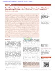 Most cancer patients in india reel under the pressure. Pdf Out Of Pocket Expenditure For Diagnosis Of Lung Cancer A Significant Pretreatment Financial Burden Study From A Tertiary Care Cancer Center In North India