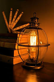 Edison Lamp Vintage Lantern Table Lamp Rustic Industrial Lamp Edison Bulb Steampunk Antique Rustic Table Lamps Lantern Table Lamp Edison Lamp
