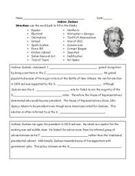 Pin On Andrew Jackson Worksheets With Answer Keys