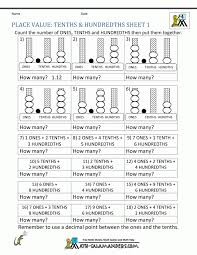 decimals hundredths place worksheets 99worksheets