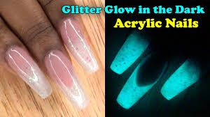 Short acrylic nails which are fabulous #shortacrylicnails. Acrylic Nails Tutorial How To Encapsulated Nails Glitter Glow In The Dark Full Set With Nail Tips Youtube