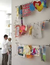 Or Try These Ikea Curtain Rod Systems Displaying Kids Artwork Art Display Kids Kids Artwork