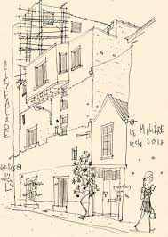 Ancien Cinema Le Moliere A Uccle Rue De Praetere Quartier De La Bascule Croquis Carte Postale Rue