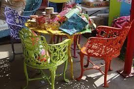 Colorful Wrought Iron Chairs And Table Wrought Iron Patio Furniture Iron Patio Furniture Colorful Patio