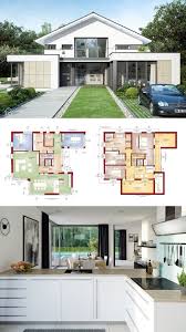 satteldach haus design modern mit 6 zimmer grundriss offen 260 qm gross aufzug 3 kinderzimmer buro galerie m haus design haus grundriss haus design plane