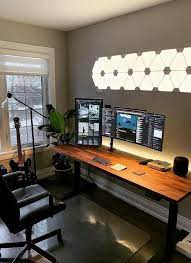 I also use an electric standing desk. Best Under 1000 Gaming Laptop Thunderobot 911m5a Review Home Office Setup Home Office Design Room Setup