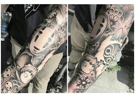 Studio Ghibli Sleeve Tattoo By Lil Tat Mama Sleeve Tattoos Tattoos Ghibli Tattoo