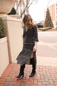 Choose a midi dress that's fitted or flowing, floral or plain. How To Style A Midi Dress With Knee High Boots Polished Closets