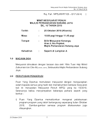 Format (boleh copy / edit). Https Portal Mpsj Gov My Sites Default Files Minit 20mesyuarat 20penuh 20mpsj 20bil 10 2018 Pdf