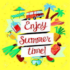 Vector Lettering Enjoy Summer Time With Beach Rest Objects As.. Royalty  Free Cliparts, Vectors, And Stock Illustration. Image 76921350.