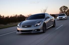 While upon first glance the new coupe bears a striking resemblance to the old one, longer examination reveals that designers burned midnight oil to recharge. 2008 Infiniti G37 Sport With 20x8 5 Tsw Chicane And Nitto 245x30 On Lowering Springs 530980 Fitment Industries