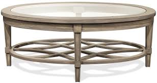 Parkdale Oval Cocktail Table With Decorative Open Slat Bottom Shelf By Riverside Furniture At Hudson S Furniture Coffee Table Oval Coffee Tables Furniture