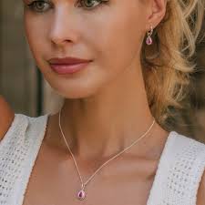 July Birthstone Ruby Sterling Silver Necklace By Charlotte's Web Jewellery