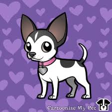 Black And White Spotted Dog Clipart Black And White Smooth Coat Chihuahua Cartoon Designed On Cartoonizemypet Com Chihuahua Drawing Mini Canvas Art Friends Sketch