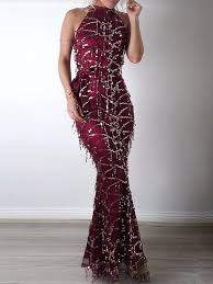 Tassel Embellished Sequin Evening Dress Dresses Sequin Evening Dresses Evening Dresses