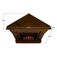 This electric fireplace is made from metal with a black finish for a contemporary look. Real Flame Chateau Electric Corner Fireplace In Espresso 5950e E