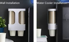 Clear tube allows you to easily monitor cup levels. Amazon Com Ihebe Cup Dispenser For Water Dispenser Paper Cup Holder For Water Cooler Self Adhesive No Drilling Holes Anti Dust Cover Fits 3 7 5oz Disposable Cups Home Kitchen