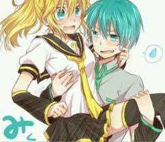 Lenka X Mikou Genderbend Len Kagamine And Hatsune Miku Hatsune Miku Hatsune Anime