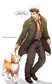 Just Gumshoe takin missile out for walkies 🐕 : r/AceAttorney