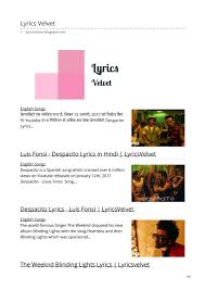 'despacito' by luis fonsi, daddy yankee and bieber is mostly in spanish, but do you know what the lyrics actually mean in english? Best Songs Lyrics By Lyrics Velvet Issuu