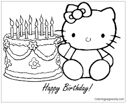 Coloring pages kitty hello hello kitty valentine coloring. Happy Birthday Hello Kitty 1 Coloring Pages Cartoons Coloring Pages Coloring Pages For Kids And Adults