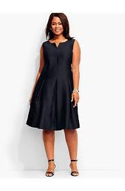 Doupioni Pleated Fit And Flare Dress Talbots Clothes For Women Plus Size Dresses Dresses